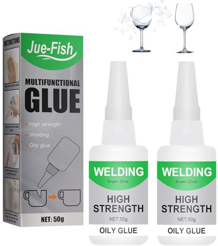 ChAusa 2 Stück Mächtiger Universalkleber, Starker Kunststoffkleber, Universal Wasserdichter Superkleber, Universalkleber Extra Stark für Kunststoff, Metall, Keramik, Leder, Harz (50g)