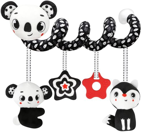 FQKIOMY Black and White High Contrast Baby Toys - Sensory Infant Hanging Carseat & Stroller Toy for Newborns 0-6,6-12Months Perfect Easter Birthday & Baby Shower for Babies Boys Girls