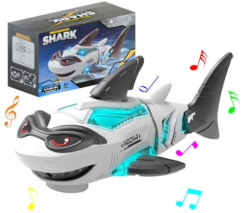 YATOSEEN Hai Spielzeug für Kinder mit Lichtern und Musik, elektrisches mechanisches Zahnrad Spielzeug, Geeignet als Geschenk für Jungen und Mädchen