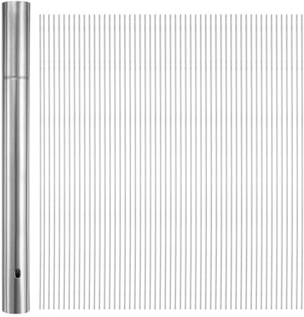 QUARKZMAN 100 unidades de Brochetas de Metal para Barbacoa 30cm x 2.8mm Palitos Redondos de Acero Inoxidable Reutilizables para Barbacoa al Aire Libre con Tubo de Almacenamiento