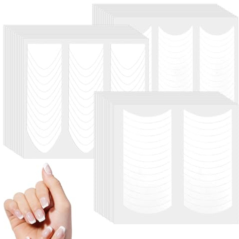 EIH 1332 Pcs Nail Art Designs Pegatinas de Arte de Uñas Francesas,Kit Manicura Francesa,Pegatinas de Uñas Autoadhesivas Puntas para Herramientas de DIY Decoración Manicura (Tres Estilos)