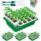 Seed Starter Tray, 4 Pack 80 Cells Plant Germination Trays, Flexible Silicone & Separable Designed Seed Starting Trays, Plant Tray with Humidity Dome & Lids, Reusable & BPA-Free