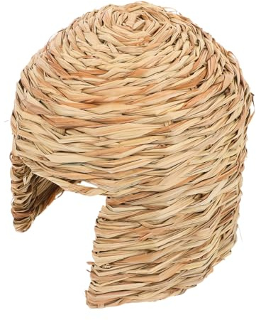 CVUTOVO Bunny Grass House Natural Woven Hideaway for Small Animals Comfortable Hut for Rabbits Guinea Pigs Hamsters and Gerbils Private Resting Space