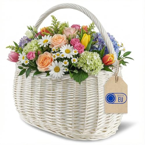 Creative Home Vit Korg med Handtag | 42 x 32 x 40 cm (+/- 1 cm)