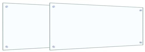 vidaXL Küchenrückwand 2 pcs Transparent 100 x 40 cm Gehärtetes Glas, Moderne Küchenrückwand, langlebiger hitzebeständiger Glas-Schutz, schlankes Upgrade für den Kochbereich