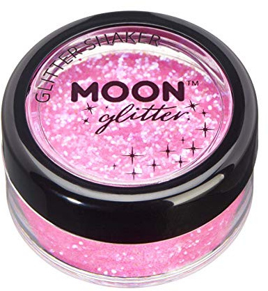 Shaker brillant iridescent par Moon Glitter (Paillette Lune) – 100% de paillettes cosmétique pour le visage, le corps, les ongles, les cheveux et les lèvres - 5g - Rose