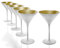 Stölzle Lausitz Elements - Lot de 6 verres à cocktail dorés et blancs - 240 ml - Verres à cocktail élégants idéaux pour Martini et Manhattan - Verres à martini élégants en verre de cristal - Passe au