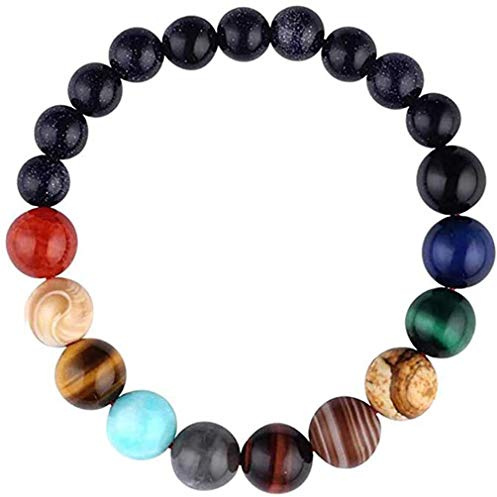 Bracelets Système Solaire Bracelet Bijoux Univers Galaxie Planète Pierre Perlé pour Hommes Femme garçons Filles Enfants Adolescent