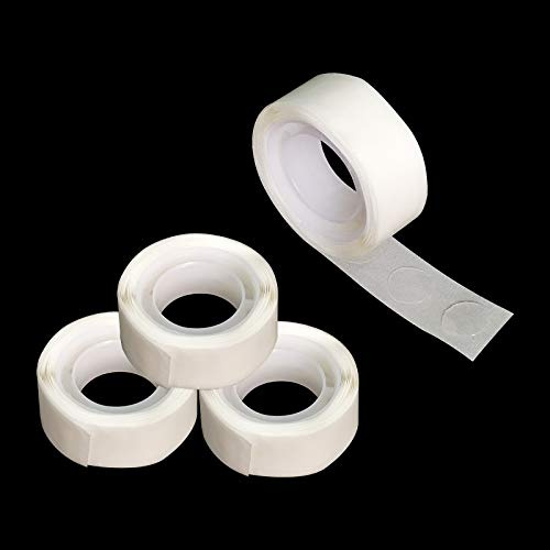 Andiker 4 Unidades de Pegatinas Adhesivas Doble Cara Para Globos, 100 Pegamento para Globos Transparentes Removibles para Decoraciones de Navidad, Bodas y Cumpleaños, DIY(4 rollos)