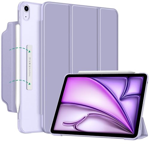 Fintie Hülle für iPad Air 11 Zoll (M4/M3/M2, 2026/2025/2024), iPad Air 5/4 Gen Case (10,9 Zoll, 2022/2020) - [Magnetverschluss] Leichte Standhülle mit Durchscheinend Mattierter Rückseite, Violett