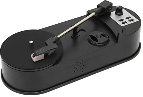Tourne-disque, Mini Convertisseur USB Portable Vinyle vers MP3, Lecteur Vinyle Vintage Prenant en Charge 33,45 PRM LP, avec Stéréo 3,5 Mm, USB, Emplacement pour Carte Mémoire pour les Mélomanes