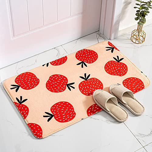Badezimmerteppich Rot Orange Badematte Flauschig Mikrofaser Badvorleger rutschfest Duschvorleger Schnelltrocknend Badteppich Waschbar Duschvorleger Verdicken Badematten Badmatte 50x80cm