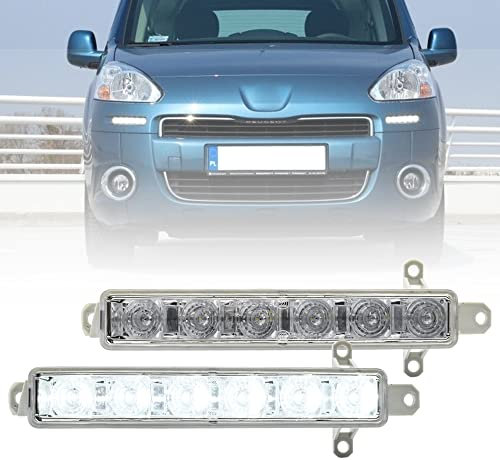 Nslumo Led DRL Luz de circulación diurna para Citro.ën Berlingo Para Peug.eot Partner Para Op.el Zafira Life I Vivaro mk3 Blanco de xenón LED Luz de conducción antiniebla DLR Lámpara de la ciudad 2pcs