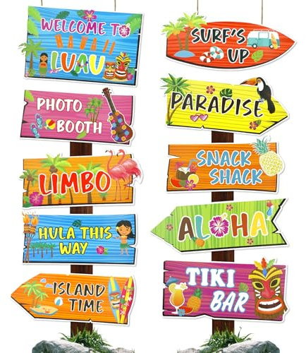 Aloha Hawaii Willkommen Schild,Luau Party Welcome Schild für Tropische Hawaiian Deko,Hawaii Summer Thema deko Haustür mit 4 Blätter Briefaufkleber für Aloha Party Innen Außen