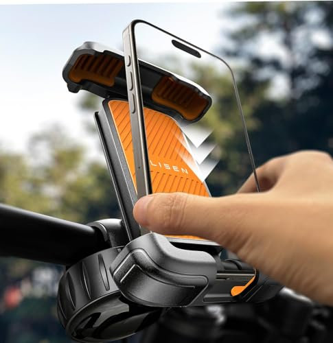 LISEN Handyhalterung Fahrrad Lenker, Handyhalterung Motorrad, Fahrrad Zubehör [1s Schnellspanner] Smartphone Fahrradhandyhalter für iPhone Samsung Alle 4.6-7 Smartphones