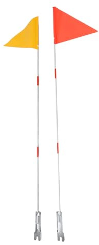 Mikinona Bandiere di Sicurezza per Biciclette per con Asta in Fibra di Vetro Solida Set da 2 Pezzi Bandiere Riflettenti Giallo e Rosso per Tricicli e Piccoli Veicoli Accessori per