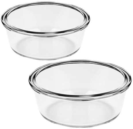TOYZFRIENDY Cuencos De Vidrio Para Freidora De Aire 2 Piezas 6.69X6.69X2.55In Recipientes Resistentes Al Calor Para Hornear Y Mezclar En Cocina Hogar