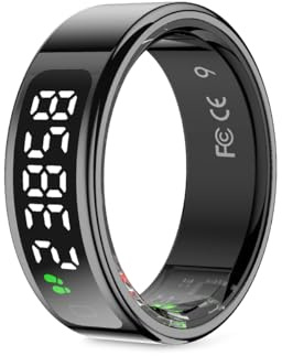 PRIXTON Anillo Inteligente Smart Ring Orbyt Touch, Pantalla Táctil, Base de Carga, Análisis del Sueño/Pulsómetro/Podómetro/Calorías, Android e iOS, Color Negro, Talla 11 (20.8 mm) (Reacondicionado)