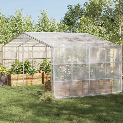 Kaloriko Cubierta para plantas transparente PE 4 x 6 m con ojales de aluminio y cuerda de nailon, lámina de mantillo resistente a la intemperie para arriates, fieltro de jardín y mantillo de corteza