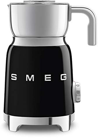 Smeg MFF01BLUK 600ml Milk Frother, 6 Pre Set Functions, Tritan Lid and Measuring Cup, 500W, Black