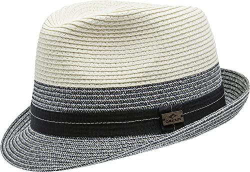 CHILLOUTS Cebu Hat Sommerhut - Sonnenhut Herren UV-Schutz UPF 50+, Strohhut Herren Faltbar, Trilby Hut Leicht, Panama Hut Atmungsaktiv, Cream, L-XL