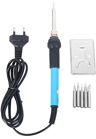 Evarbuild 60 W temperatura regolabile maniglia di da saldatura elettrica, strumento di matita termica con punte di per saldare, riparazione di riparazione di saldatura (spina EU)