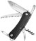 ZIMAIC Taschenmesser, Multitool Klappmesser, Vatertag Geschenk, Schweizer Messer Taschenwerkzeug (7 Funktionen, Einhand-Edelstahlklinge, Korkenzieher, Holzsäge) für Campen und Notfälle (Schwarz)