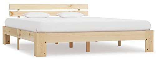 ADWOA Massivholzbett Kiefer 160x200 cm Bettgestell 160x200 Balkenbett Schlafzimmer Komplett