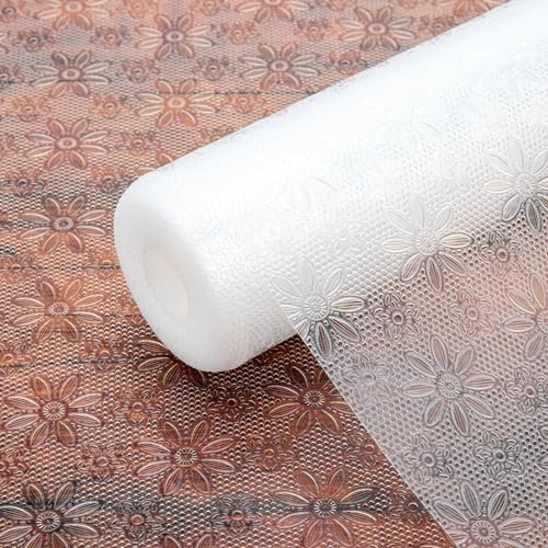 Onlyesh Schubladenmatte, 30 x 500cm Antirutschmatte Schubladen, EVA Nicht Klebende Transparent Antirutschmatte Küche, Zuschneidbar, für Regale Schränke Schubladen Kühlschranke Hause Büro