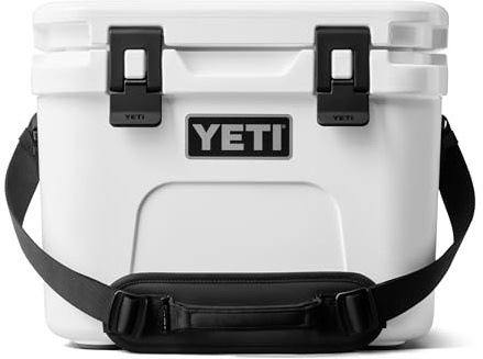 YETI Roadie 15 Hard Cooler with DoubleDuty Shoulder Strap, White