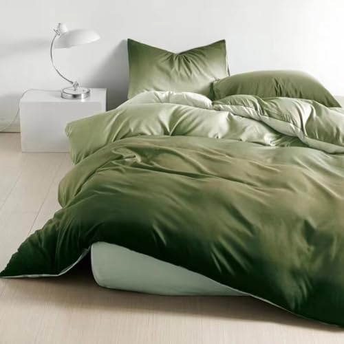 Soifox Bettwäsche 135x200 Grüne Wälder - Bettgarnitur Bettwäsche Sets Microfaser Bettbezug 135 x 200cm mit Kissenbezug Bügelfrei & Knitterfrei Modern Deckenbezug mit Reißverschluss