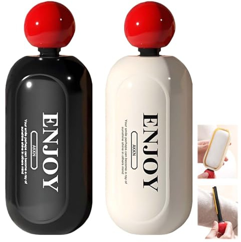 2 PCS Reusable Lint Roller for Pet Hair - Portable Washable and Sticky for Carpets, Floor Mats, Stairs, Sofas - Black, White