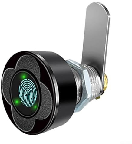 babominimer Verrou intelligent à empreintes digitales pour tiroir avec batterie rechargeable intégrée, accès biométrique à 360°, reconnaissance rapide, construction en alliage de zinc, port de charge