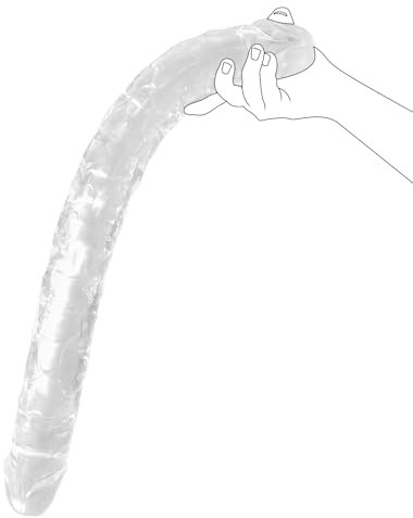 Aobrong 21.7 * 2.3 Inch Huge Thick Double-Ended Dildo, Extra Long Realistic Crystal Jelly Double-Sided Dildo, Soft and Flexible Large Penis for G-Spot/Anal, Giant Adult Sex Toys for Women Men Lesbian
