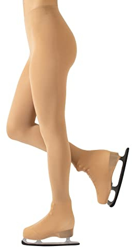 CALZITALY Medias Cubrepatin Para Mujer | Patinaje Artístico | Professional Skating | Natural, Negro, Caramelo | 70 Den | S, M, L | Calcetería Italiana | (L, Natural)