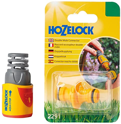 Hozelock 2055 0000 AquaStop Connector Plus (12.5mm & 15mm) & Hozelock Double Male Connector