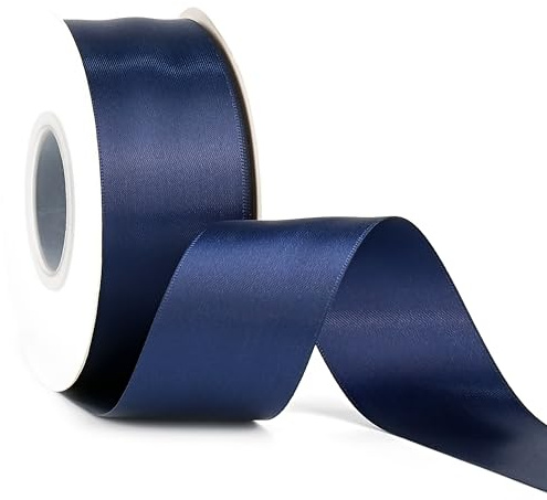 MAYREEL 1.5 Inch Navy Blue Satin Ribbon Dark Blue Ribbon Thick Double Faced for Crafts Gift Wrapping Wedding Decor Hair Bows Party Favor Flower Bouquets 25 Yards