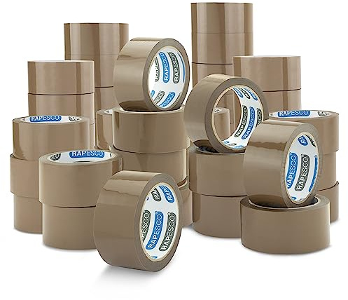 Rapesco 1743 Business Pack: 48 Rouleaux de Ruban Adhésif d'Emballage Résistant, 50mm x 60m, Marron
