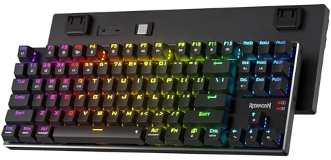 Redragon K660 (K556 TKL) PRO Kabellose RGB-Gaming-Tastatur, 80% 87 Tasten BT/2,4 GHz Tri-Mode-mechanische Aluminium-Tastatur mit Mac-Funktionstasten, Hot-Swap roter Schalter
