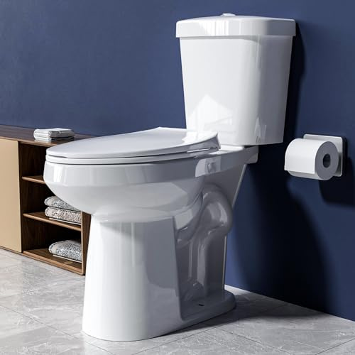 Miuara Extra Tall Elongated Toilet 22 Inch for Seniors -1.1/1.6 GPF Dual Flush Two Piece Comfort High Toilet, Bowl Height 21 Inch, Seat Height 22”, 12” Rough In, White, for Bathroom