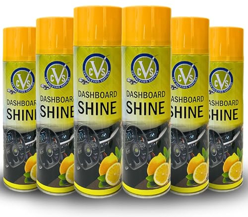 CVS2020.COM Car Dashboard Cleaner | 500-ml Silicone Spray - Cleans, Shines & Protects Car Interior Restores Luster | Interior Cleaner | Dashboard Restorer (LEMON, Pack of 6)