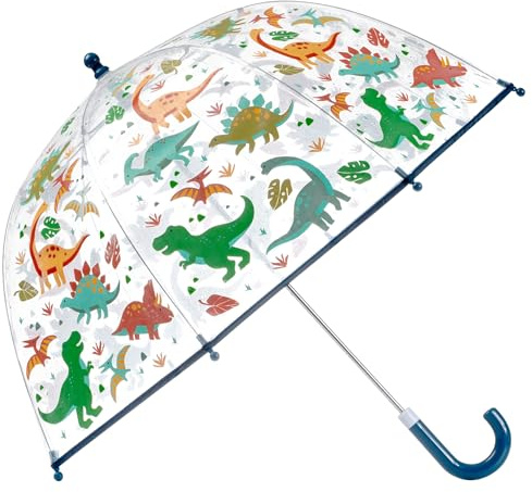 Stephen Joseph, Clear Color Changing Bubble Umbrella, Kids Toddler Bubble Umbrella with Dome Canopy, Dino
