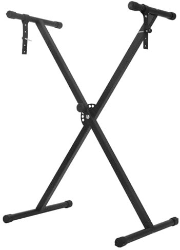 Trintion Keyboard Ständer Doppelstrebig Keyboardständer Keyboardständer mit Feststellgurten 33–97cm Verstellbare mit 7 verstellbare Höhenpositionen Belastbar bis zu 20kg