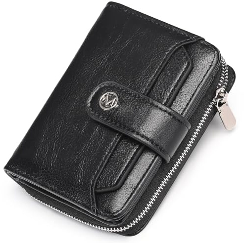 FALAN MULE Purses for Women RFID Blocking Small Compact Bifold Women's Wallet Zipper Coin Pocket Credit Card Holder Ladies Purse with ID Window