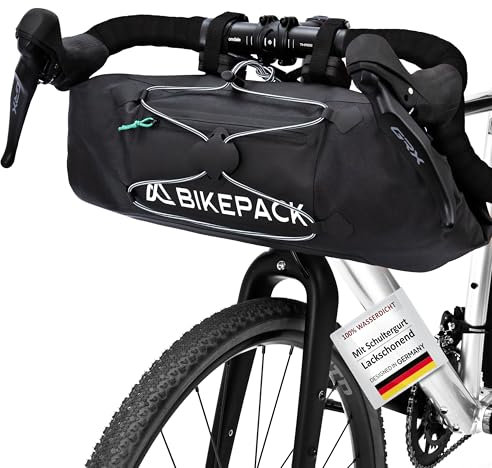 BIKEPACK Fahrradtasche Rahmen - Ideale Fahrradtasche, Rahmentasche Fahrrad für Rennrad & Mountainbike - Oberrohrtasche perfekt als Bikepacking Taschen/Premium Fahrradtaschen (Lenkertasche)