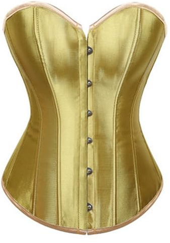 Cusghjbsg Women's Off-shoulder Corset Vintage Jacquard Button Strapless Bustier Tube Tops Gothic Lingerie Body Shaper Underbust Bodysuit