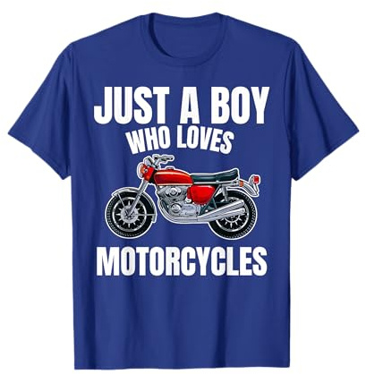 Just A Boy Who Loves Motorcycles Motor Bikes Motorbike Lover T-Shirt