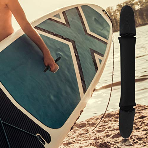 Haofy de Tabla de Surf de Neopreno PU Negro, Agarre Ligero y Duradero para Entusiastas del Surf, Sujeción Cómoda, Fácil Instalación, Tamaño Pequeño 11,4 Pulgadas