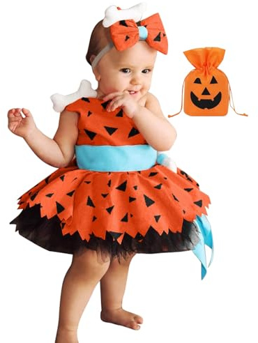 Genérico - Vestido de princesa para niña, ceremonia, tarde, elegante, tul y cinturón de nudo, comunión gala, fiesta, niña, ocasión A30, naranja, 3-4 Años