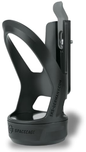SKS GERMANY SPACECAGE Flaschenhalter mit integriertem Staufach, Fahrradzubehör (Flaschenhalterung mit extra Fach, sicherer Flaschenhalt, aus hochfestem Kunststoff, mit Bajonettverschluss), schwarz